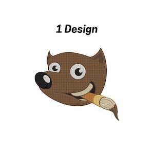 Funny Dog Embroidery Design – Cartoon Dog Face Embroidery Design  – Kids Machine Embroidery File – Instant Download– 6 sizes