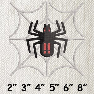 Spider Embroidery Design – Halloween Spider Machine Embroidery File | 2&quot; to 8&quot; Sizes | Instant Digital Download