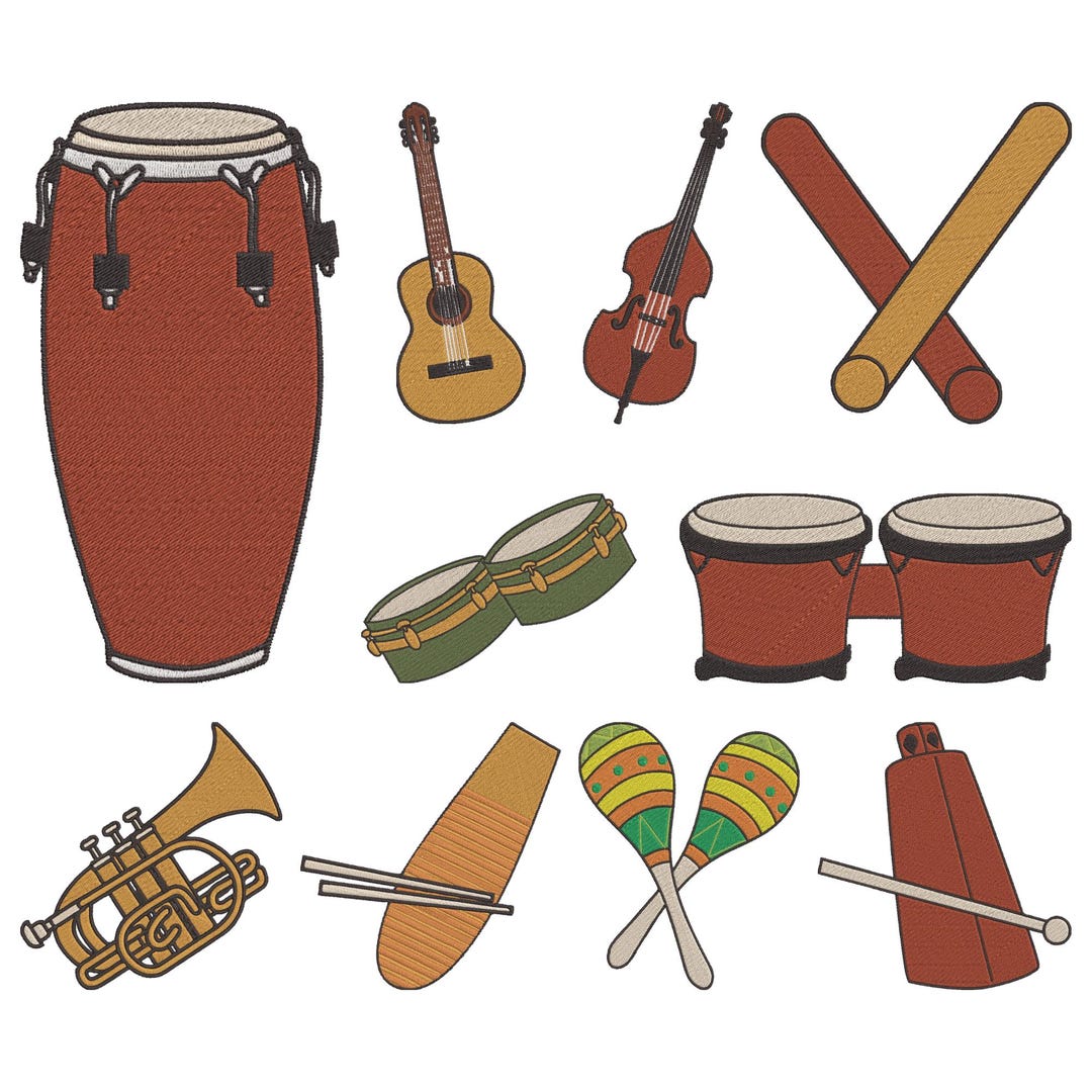 Embriodry Instruments Musical Instruments Embroidery Design, Drum Guitar Machine Embroidery ...