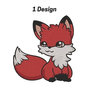 Red Fox Embroidery Design – Woodland Animal Machine Embroidery files – 4 Sizes – Digital Download
