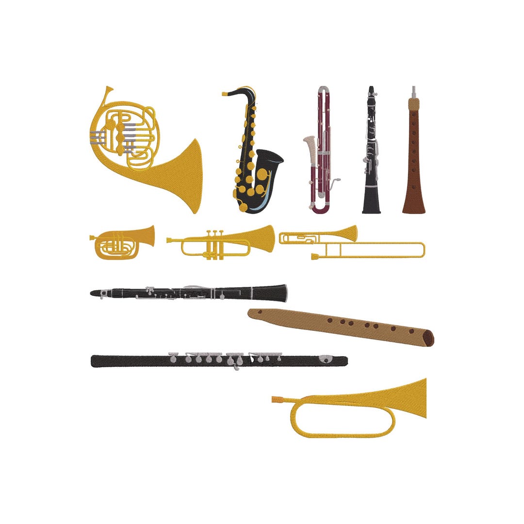 Embriodry Instruments Musical Instrument Embroidery Design, Brass Woodwind Stitch Machine ...