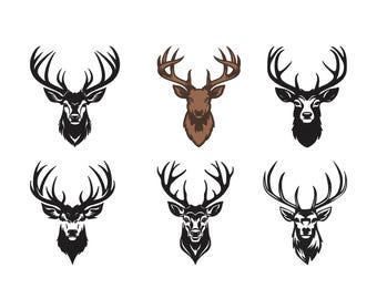 Deer Head- Machine Embroidery Design , Buck Deer Embroidery Design, Six Sizes,  Machine Embroidery File, ,Instant Download