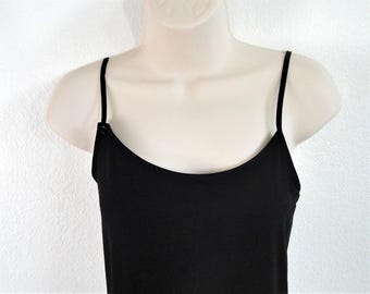 Camisole (Black) -- Adaptive Clothing for Post Surgery (Shoulder, Breast Cancer, Mastectomy), Hospice, Breastfeeding - Style Camisole (SP)