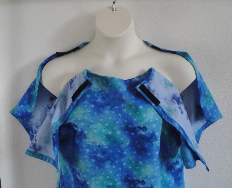 Style: Orgetta Breast Cancer XS-3X Post Surgery FLANNEL Gown Shoulder Mastectomy Hospital Adaptive Clothing Breastfeeding