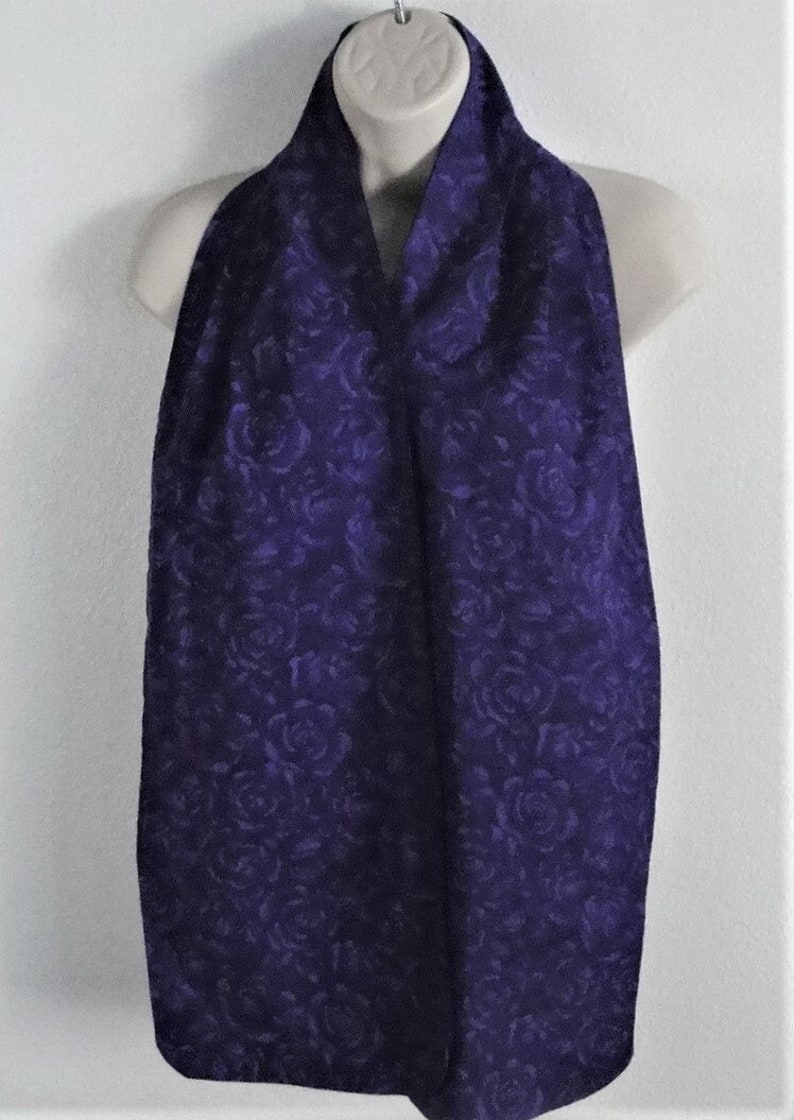 Adult Bib / Dinner Scarf / Dignity Bib Seniors, Nursing Home, Handicap Clothing Protection Purple Rose image 1