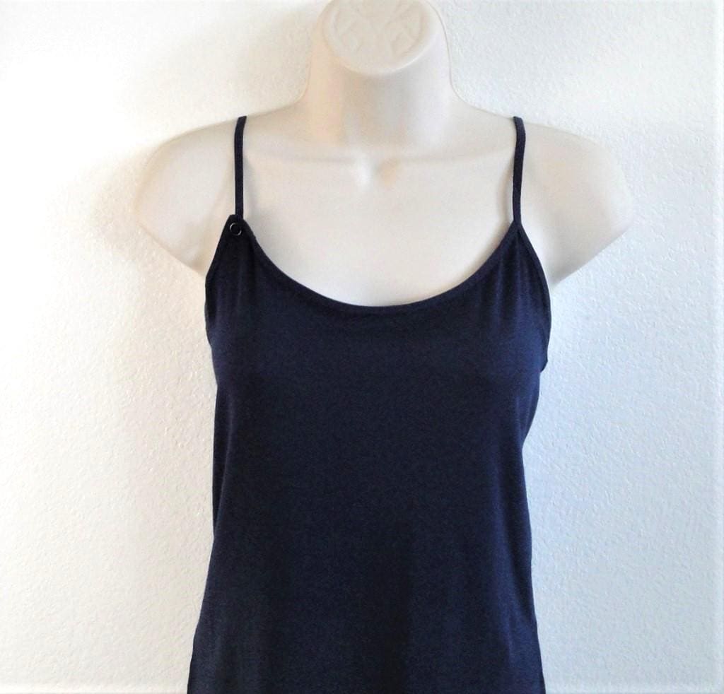 Camisole (Navy) -- Adaptive Clothing for Post Surgery (Shoulder, Breast Cancer, Mastectomy), Hospice, Breastfeeding - Style Camisole - (SP)