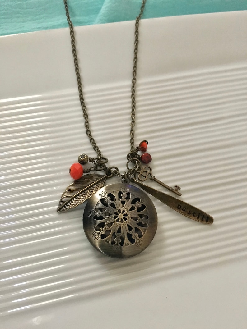 Diffuser necklace-diffuser locket-diffuser jewelry-breathe-essential oil Jewelry-essential oil necklace-essential oil diffuser-hand stamped