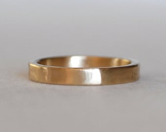 Classic Gold Wedding Band, 3mm Wide 14k Gold Band, Recycled Gold Ring, Modern Minimalist Gold Wedding Ring, Handmade Gold Band, Unisex Band