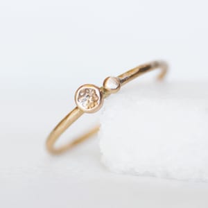 Handmade 14k Gold Seed Stacking Ring, Botanical Nature Jewelry
