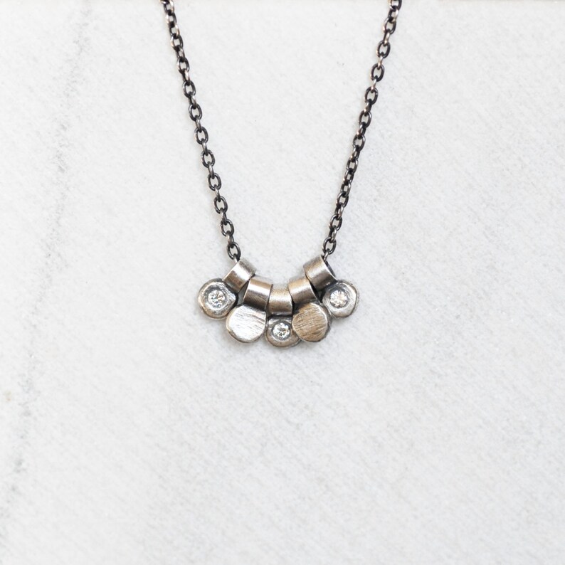 Diamond Dewdrop Necklace Sterling Silver and Diamond Necklace