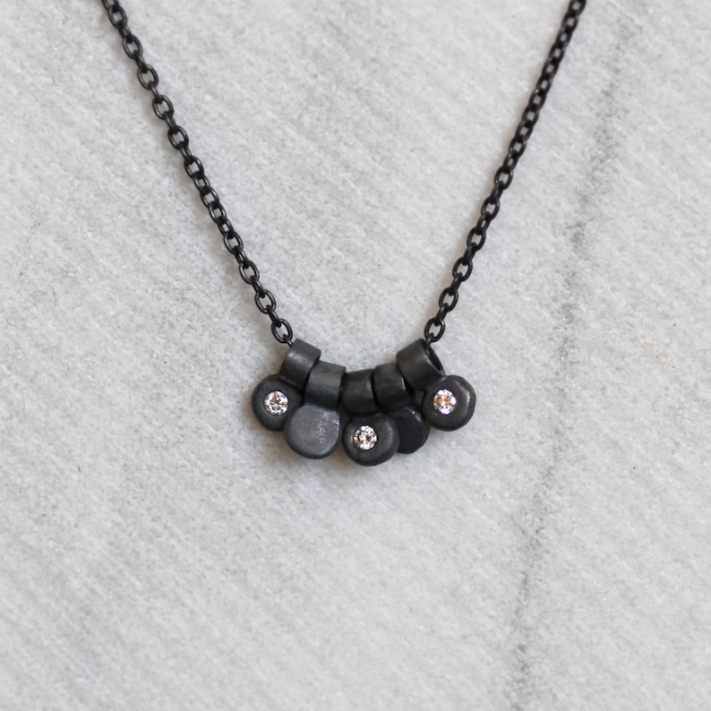 Diamond Dewdrop Necklace Sterling Silver and Diamond Necklace