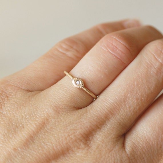 Minimalist Stackable Band Ring - Cubic Zirconia 14K Plated Minimalist ...