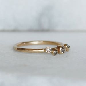 5 Diamant Ehering, Löwenzahn Wunsch Verlobungsring, Wählen Sie 14k oder 18k Gold, Diamant Multi Diamantring, April Geburtsstein, Hochzeitsband Bild 3