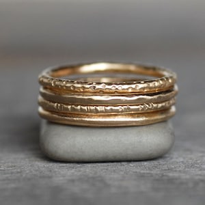 Solid 14k Gold Wedding Band, Handmade Classic Gold Band, Choose Your Texture, Recycled Gold Stacking Ring, Organic Artisan Wedding Band