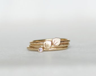 Petite Stacking Ring with Faux White Pearl on 1mm Band