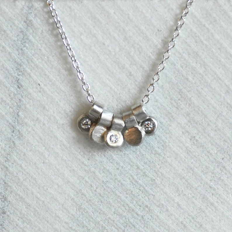 Diamond Dewdrop Necklace Sterling Silver and Diamond Necklace