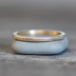 Thin Square Wedding Band, 1.5mm Square, Solid 14k Gold Band, Choose smooth Texture OR Hammered, Handmade Gold Wedding Ring, Minimalist Ring