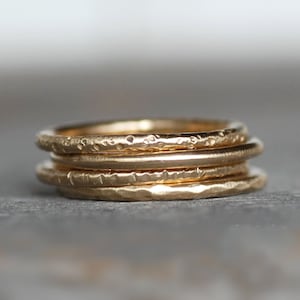 Handmade 18k Gold Wedding Ring, Solid Gold Hammered Texture Gold Stacking Ring, Choose Your Textured Gold Band, Recycled Gold, Wedding Band