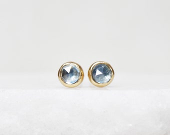 Montana Sapphire Earrings, Tiny Montana Studs, Minimalist Sapphire Posts, Simple Stud Earrings, Gifts for Her, Bridesmaid Gifts, Everyday