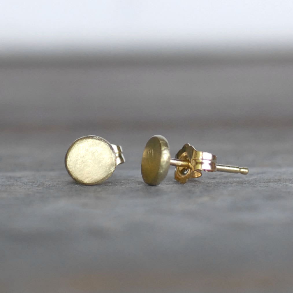 Tiny Gold Earrings Gold Post Earrings 18k Gold Skipping | Etsy
