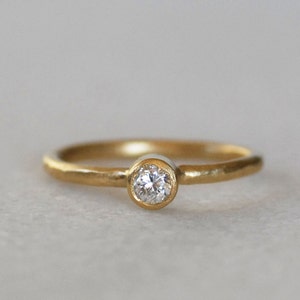 Diamond Solitaire Wedding Ring, Gold Engagement Ring, Choose between 14k or 18k Gold, Handmade Wedding Ring, Fine Jewelry, Dainty Ring