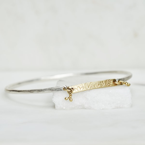 Gold bar bangle Clearance