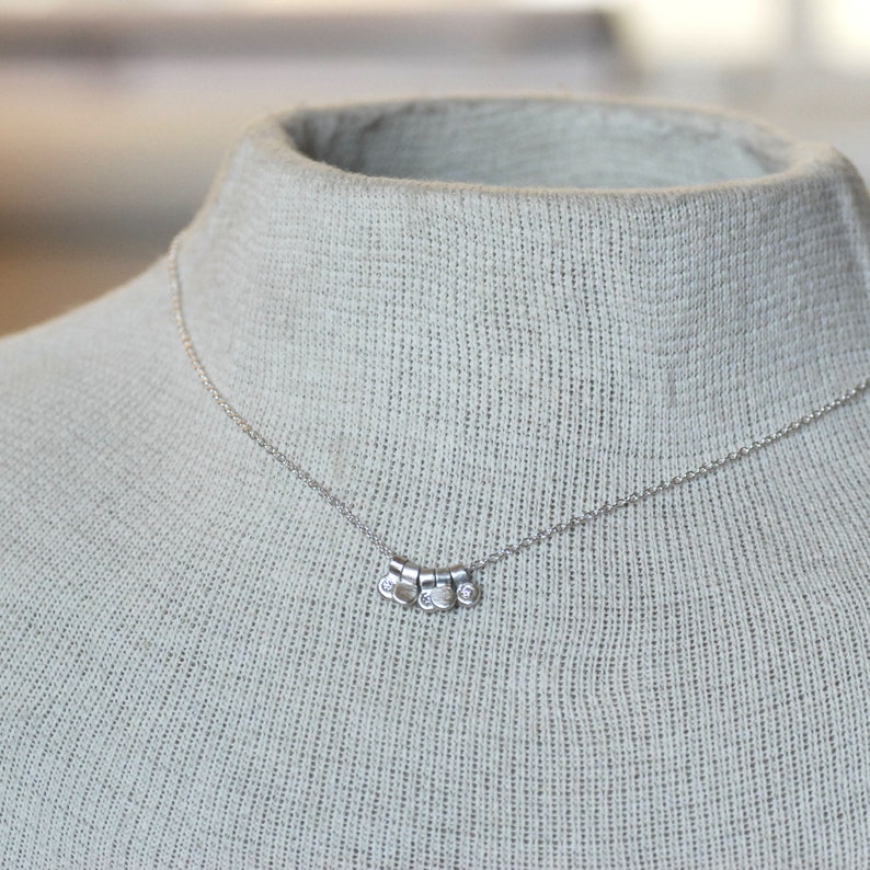 Diamond Dewdrop Necklace Sterling Silver and Diamond Necklace