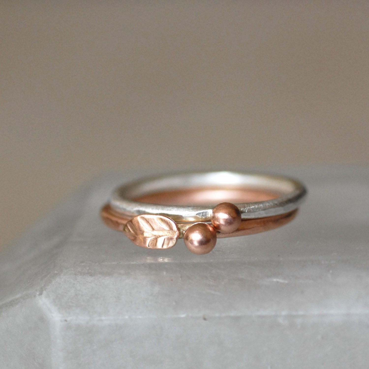 Rose Gold Leaf Ring Leaf and Bud Wedding Ring Ecofriendly Etsy