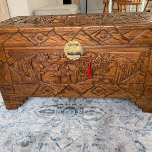 Carved Camphor Chest Chinese