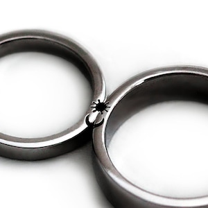Schwarze Sonne und Mond Ring Set, Schwarz Silber Ehering, Ehering Männer, Seine und Sie Versprechen Ringe, Versprechen Ring Paare, Herren Ehering