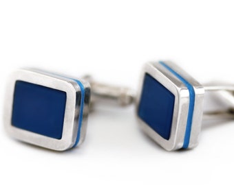 Personalized cufflinks for men, nautical blue cuff links gift for Anniversary father of the Groom bride husband, wedding Groomsmen Cufflinks