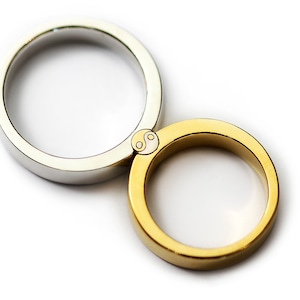 Yin Yang Couple Rings, His and Hers Matching Wedding Bands, Gold, Yoga Jewelry, Ying yang jewelry, Sister Gift, Best Friends Ring, Set of 2