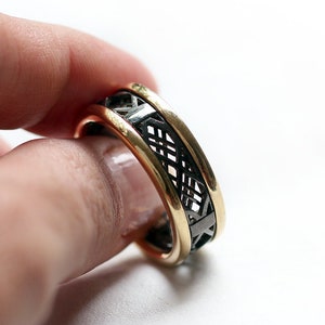 Bague de fiançailles alternative, bagues de couple, bague de promesse en or noir, alliances personnalisées pour hommes pour elle et lui, alliance de 8 mm, bague de mariée CADI