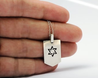 Star of David, Army Necklace, Hanukkah gift, jewelry gift pendent, star David Jewelry, sterling silver, gift for jewish