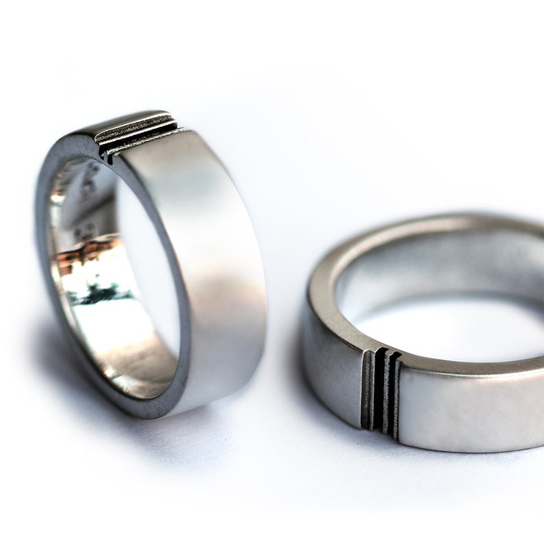 Promise Rings for Couples Puzzle Ring Custom Wedding Band Etsy