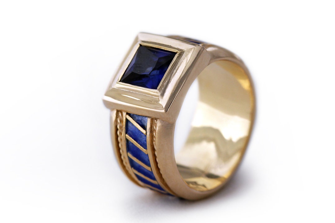 ゴールドリング ブルーサファイア、ロイヤルリング、ソリティア