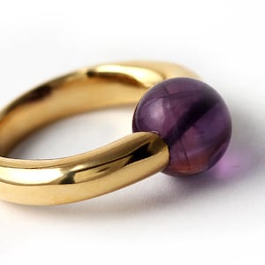 Urban Minimalist ring, purple Amethyst Gemstone jewelry