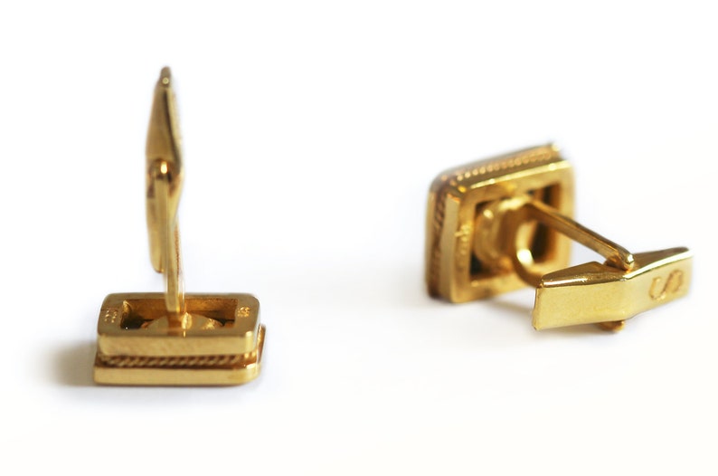 Men's Cuff Links Engraved Cufflinks With Initials in Gold Etsy