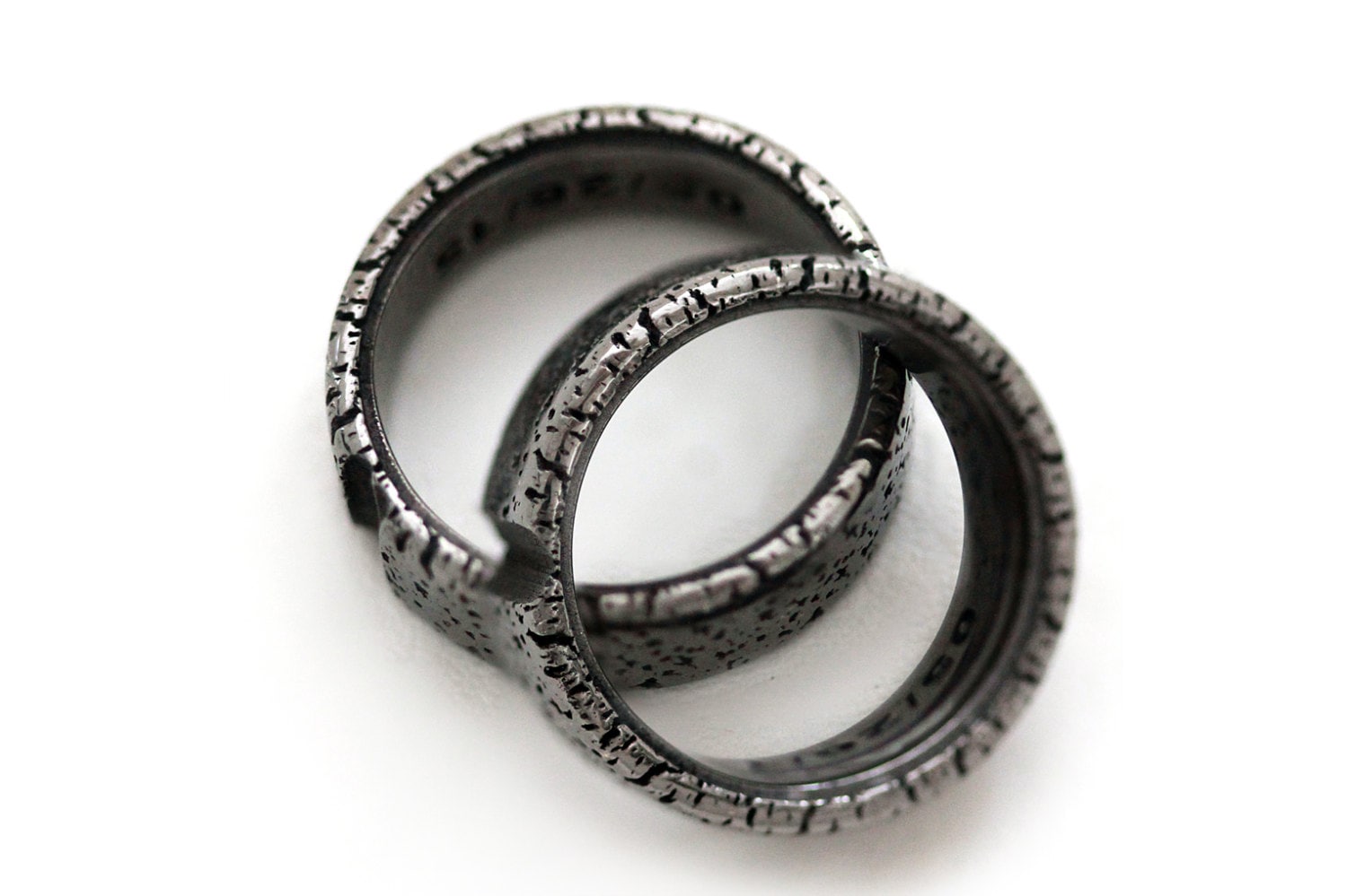 Unique Couple Rings, Black Ring Set, Black Band for Men, Rustic Band ...