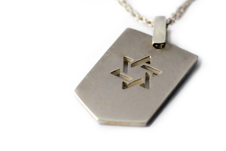 Star of David, Army Necklace, Hanukkah gift, jewelry gift pendent, star David Jewelry, sterling silver, gift for jewish image 2