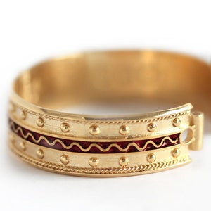 Pulsera gold Red Egyptian, pulsera de declaración, pulsera hecha a mano de oro, pulsera nupcial, pulsera de filigrana, joyería africana-joyería fina