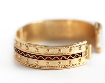 Gold Red Egyptian bracelet, Statement bracelet, Gold handmade bracelet , Bridal bracelet, Filigree bracelet, African jewellery-Fine jewelery