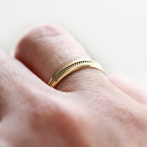 Gold filigree wedding ring sets Braided bands Wedding band for men Filigree handmade rings Wedding bands-Unique bands Matching bands image 4