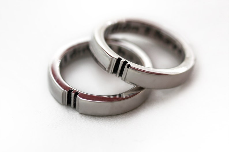 Puzzle Rings, Matching Rings, 2 Rings in White Gold, Matching Wedding ...
