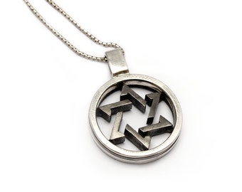 Star of David necklace, jewelry gift pendent, Judaic jewelry, sterling silver,black silver