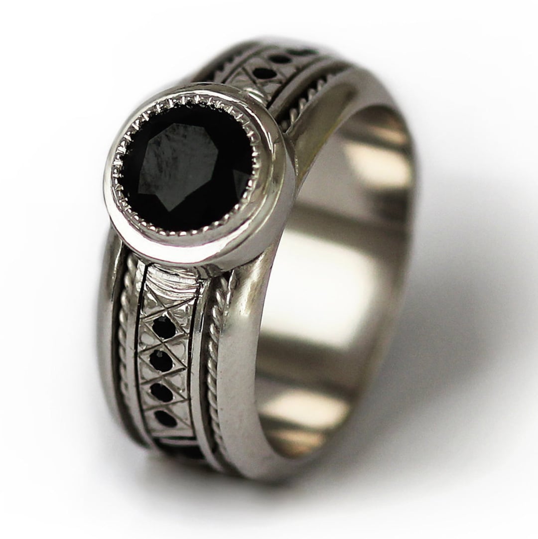 Unique Engagement Ring for Men, Black Engagement Ring,promise Ring