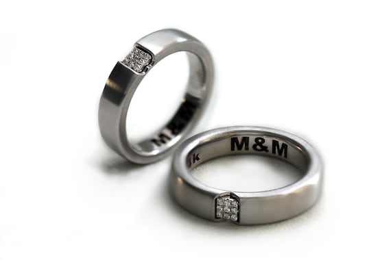 Promise Rings for Couples Mens Wedding Band Matching Wedding - Etsy