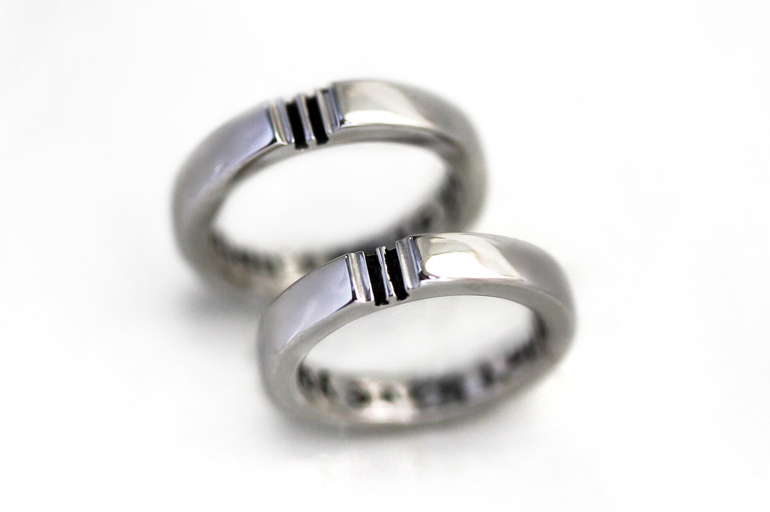Unique Wedding Rings Him and Her Bands Puzzle Matching Etsy