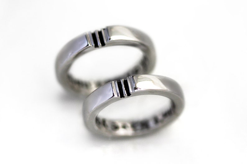 Puzzle Rings, Matching Rings, 2 Rings in White Gold, Matching Wedding ...