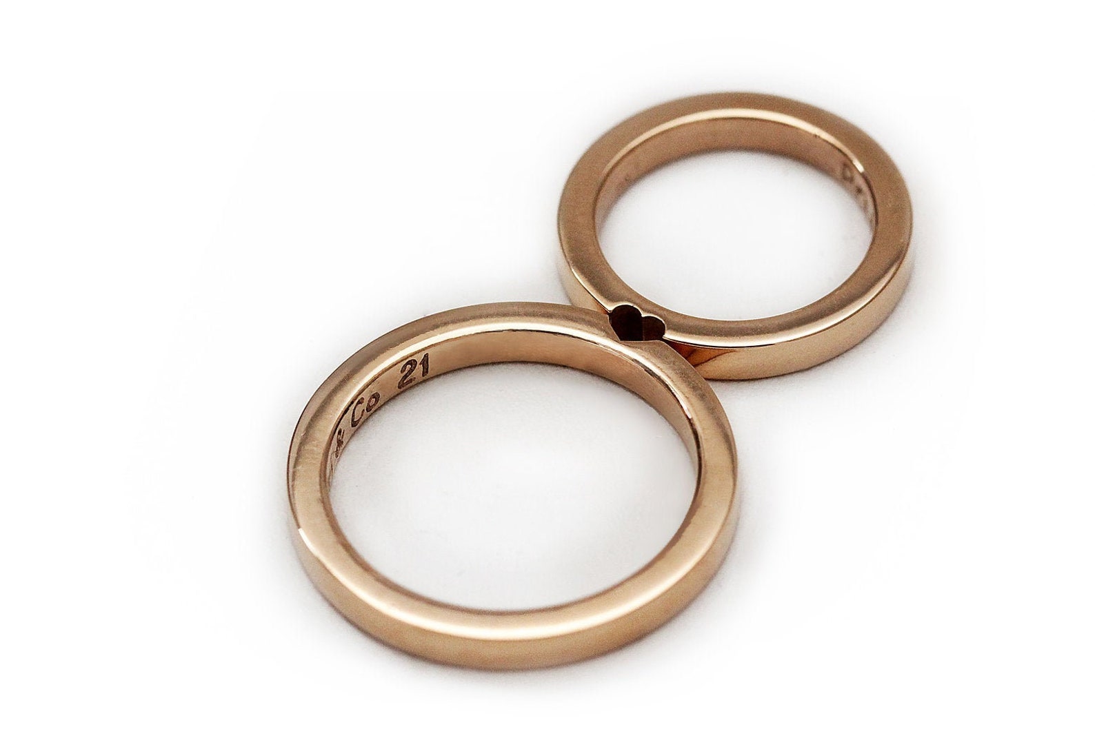 14k Rose Gold Wedding Ring Set Promise Rings for Couples Etsy